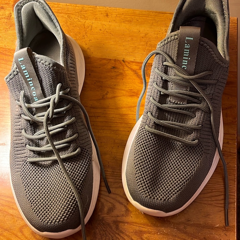 Gray mesh sneakers